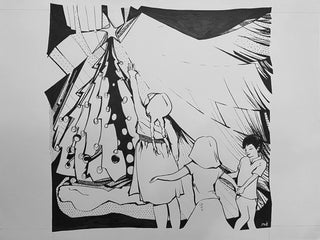 Christmastime Once Again - original drawing ink on paper (Album Cover for Tether the Star)